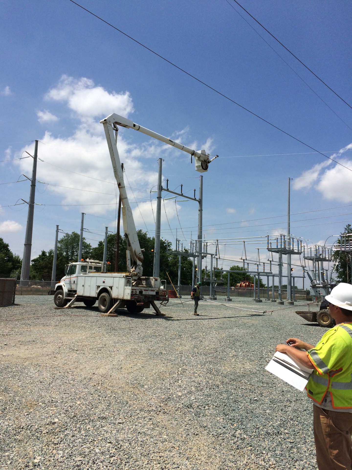 Utility professionals at work